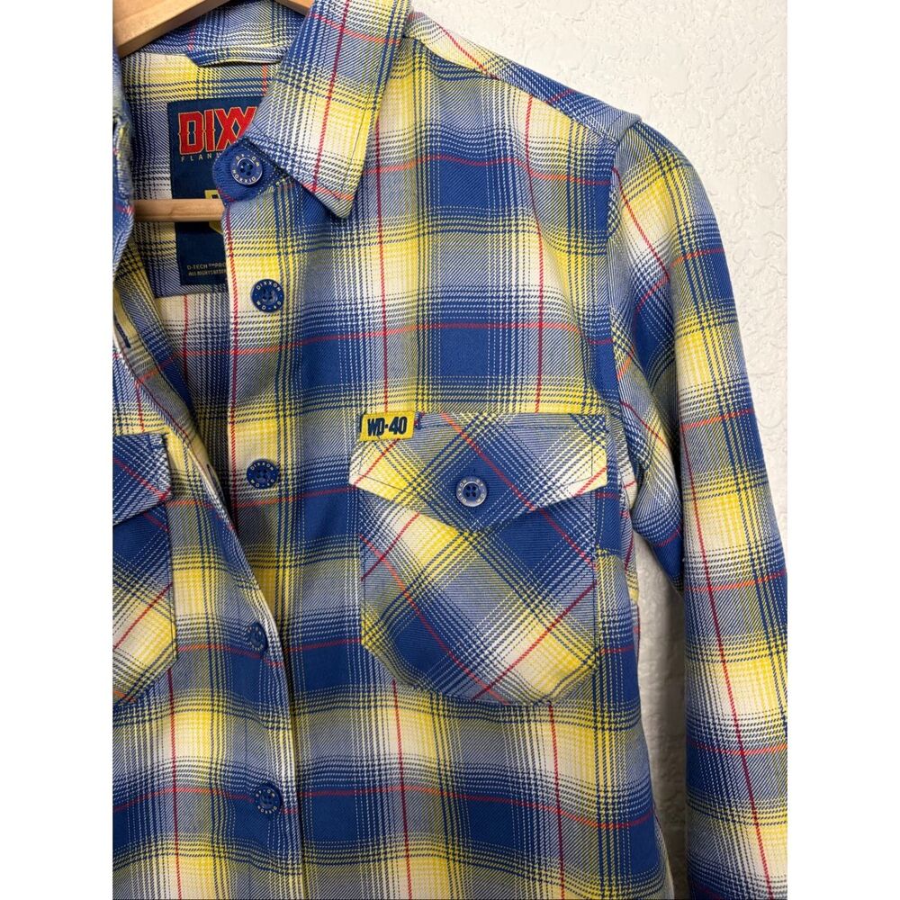 DIXXON WD-40 Women’s Flannel Shirt Blue, Yellow Size S - Picture 7 of 12